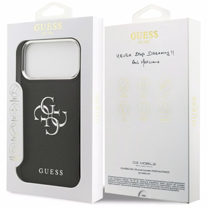 Guess Grained Big 4G Classic Logo case for iPhone 17 Pro Max - black