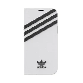 Adidas OR grāmatu apvalks PU iPhone 12 / 12 Pro 6.1" - balta un melna