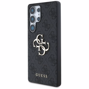 Guess Big 4G Logo Classic Logo viedtālruņa apvalks Samsung Galaxy S25 Ultra melns