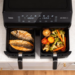 TEESA AIR FRYER DUAL POT XXL karstā gaisa friteris, 8 l, 2700 W
