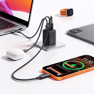 Joyroom JR-TO1 GaN 45W USB-C Lightning USB-A sienas lādētājs melns