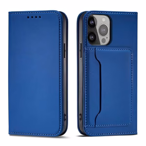 Magnet Card Case для iPhone 13 Pro чехол-кошелёк с подставкой для карт синий