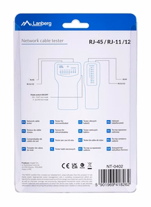 Lanberg NT-0402 network cable tester PoE tester zils, balts