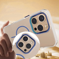 Caurspīdīgs īpaši plāns magnētiskais viedtālruņa apvalks iPhone 14 6,1" zils