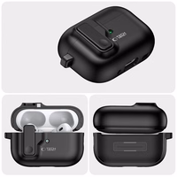 Tech-Protect Slim Hook apvalks ar karabīni Apple AirPods Pro 1 / 2 – melns