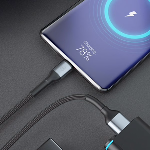 3mk Hyper Cable N-SERIES USB-A / USB-C 2m 9V/2A 18W kabelis - melns