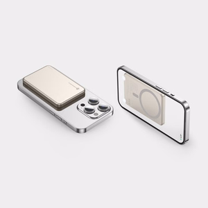 Forcell F-Energy Slim F5K9 ārējais akumulators, saderīgs ar MagSafe, 5000 mAh, 15 W, QC 4.0, PD 3.0, Cloud Dancer