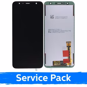 LCD Displejs Saderīgs ar Samsung J610 J6+ / J415 J4+ Melns (Service Pack)