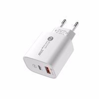 A6MaxL 20W USB-A USB-C sienas lādētājs ar 1m USB-C - Lightning kabeli – balts
