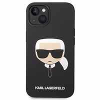 Karl Lagerfeld Silikona Karl's Head Magnētiskais viedtālruņa apvalks iPhone 14 Plus - melns