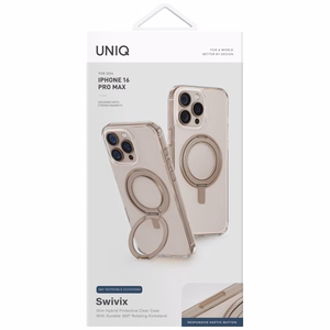 Uniq Swivix 360 Rotating Kickstand viedtālruņa apvalks iPhone 16 Pro Max - zeltains