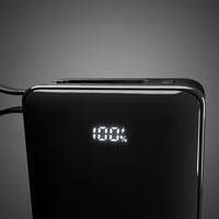 Portatīvais lādētājs SBS 20000 mAh 20W ar iebūvētu USB-C kabeli un digitālo indikatoru - melna