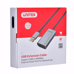 UNITEK Y-271 USB kabelis 5 m USB 2.0 USB A Pelēks