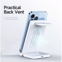 Bezvadu lādētājs Dux Ducis "W10-A 3in1" Balts 15W (priekš iPhone / Apple Watch / Airpods)