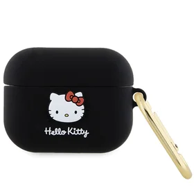 Hello Kitty Silikonais 3D Kitty Head korpuss AirPods Pro - melns