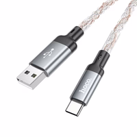 Kabelis USB A uz USB C Hoco 3A 1 m U112 pelēks
