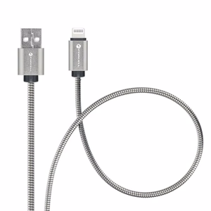 FORCELL F-ENERGY Metal C236 kabelis USB A uz Lightning 2,4A 12W 2 m sudrabains