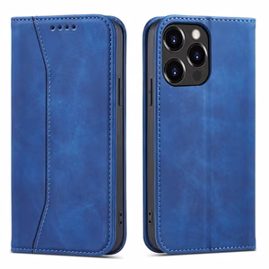 Чехол Magnet Fancy Case для iPhone 13 Pro с отделением для карты, функцией кошелька и подставкой, синий