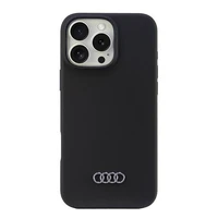 Audi Silikona viedtālruņa apvalks iPhone 16 Pro Max 6.9" melns/melns cietais apvalks AU-LSRIP16PM-Q3/D1-BK