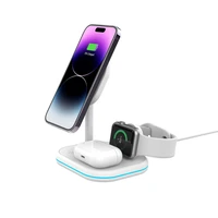 Tech-Protect QI15W-A27 3-in-1 indukcijas lādētājs ar MagSafe statīvu viedtālrunim / Apple Watch / AirPods - balts