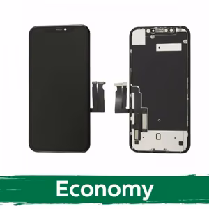 LCD Displejs Saderīgs ar iPhone XR Melns (INCELL ar metal plate / Economy)