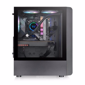 Thermaltake S200 TG ARGB datora korpuss, Midi Tower, melns