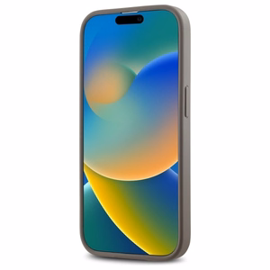 DKNY Ādas rūtainais mono raksts Magnētiskais viedtālruņa apvalks iPhone 14 Pro - bēša