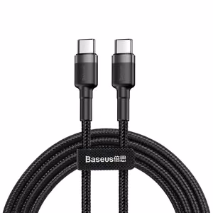 Baseus kabelis Cafule PD 2.0 USB-C - USB-C 1,0m 3A pelēks-melns 60W
