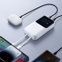 Mini portatīvais lādētājs Joyroom JR-PBC06 30W 10000mAh ar iebūvētiem kabeļiem (balts)