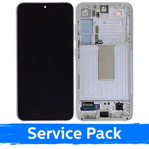 LCD-дисплей совместимый с Samsung S911 S23 с рамкой / кремовый / (Service Pack)