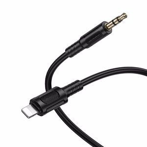 Borofone AUX kabelis BL25 Nice - Lightning uz jack 3,5mm - 1 metrs melns