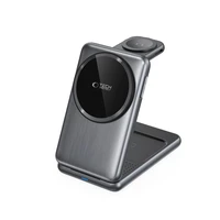 QI15W-A42 3in1 indukcijas lādētājs ar MagSafe Apple ierīcēm - pelēks