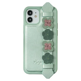 Kingxbar Sweet Series viedtālruņa apvalks dekorēts ar oriģinālajiem Swarovski kristāliem iPhone 12 mini zaļš