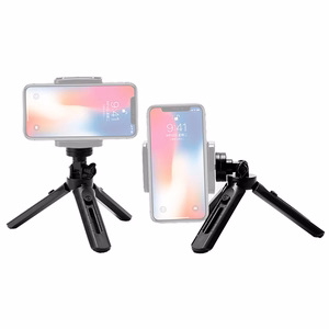 Mini statīva selfiju nūjas turētājs telefonam, kamerai un GoPro, 16-21 cm - melns