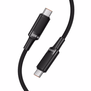 Hoco U153 Extreme USB-C–USB-C kabelis, PD, 5 A, 100 W, 1,2 m – melns