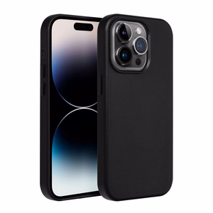Чехол Leather Mag Cover (MagSafe) для iPhone 16 Plus чёрный