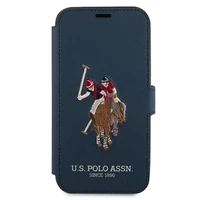 US Polo USFLBKP12MPUGFLNV iPhone 12/12 Pro 6,1" zils grāmatas tipa viedtālruņa apvalks Polo Embroidery Collection