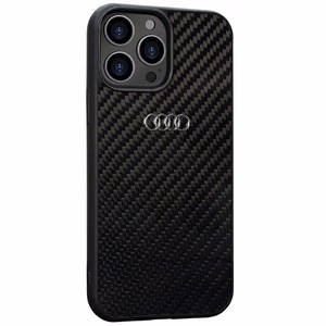 Audi Oglekļa šķiedras iPhone 13 Pro Max 6.7" melns/melns cietais apvalks AU-TPUPCIP13PM-R8/D2-BK
