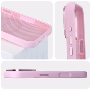 Liavec Silky vāciņš ar metāla kameras ietvaru, paredzēts iPhone 18 Pro Max/17 Pro Max, rozā