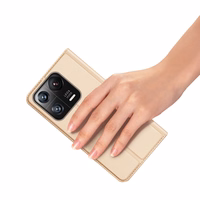 Dux Ducis Skin Pro viedtālruņa apvalks Xiaomi 13 Pro ar kartes turētāju un zelta statīvu