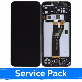 LCD displejs saderīgs ar Samsung M146 M14 5G Melns ar rāmi (Service Pack)