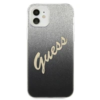 Guess GUHCP12SPCUGLSBK iPhone 12 mini 5.4" melns/melns cietais apvalks Glitter Gradient Script
