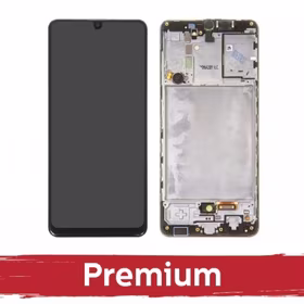 LCD Displejs Saderīgs ar Samsung A315 A31 Melns ar frame OEM