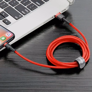 Baseus Cafule USB Lightning kabelis 2.4A 1m (melns + sarkans)