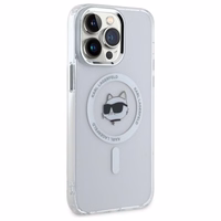 Karl Lagerfeld IML Metāla Choupette galva MagSafe apvalks iPhone 14 Pro Max - balts