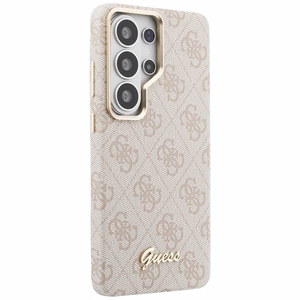 Guess maciņš 4G Script MagSafe priekš Samsung Galaxy S26 Ultra rozā