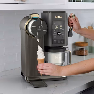 Ninja CREAMi Soft Serve – mīkstā saldējuma pagatavošanas ierīce, 0,47 l, 800 W, pelēka / sudrabota