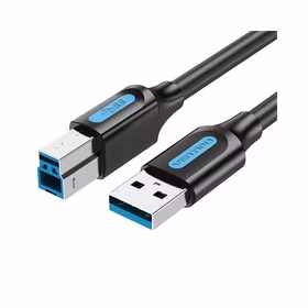 USB 2.0 kabelis tēviņš-tēviņš 5m melns Vention