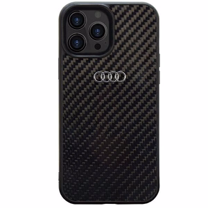 Audi Oglekļa šķiedras iPhone 13 Pro Max 6.7" melns/melns cietais apvalks AU-TPUPCIP13PM-R8/D2-BK