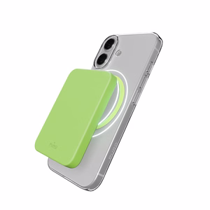 Чехол Puro Lite Mag TPU+PC совместимый с MagSafe для iPhone 17 - прозрачный с зелёным кольцом